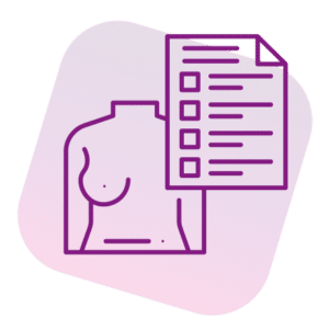 Checkliste mit stilisierter Brust